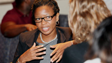 Woman talking  photo